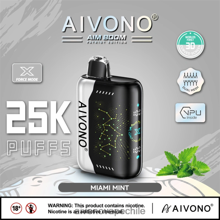 Aivono AIM BOOM 25000 menta de miami 46VJ0349 - Aivono Vape Chile