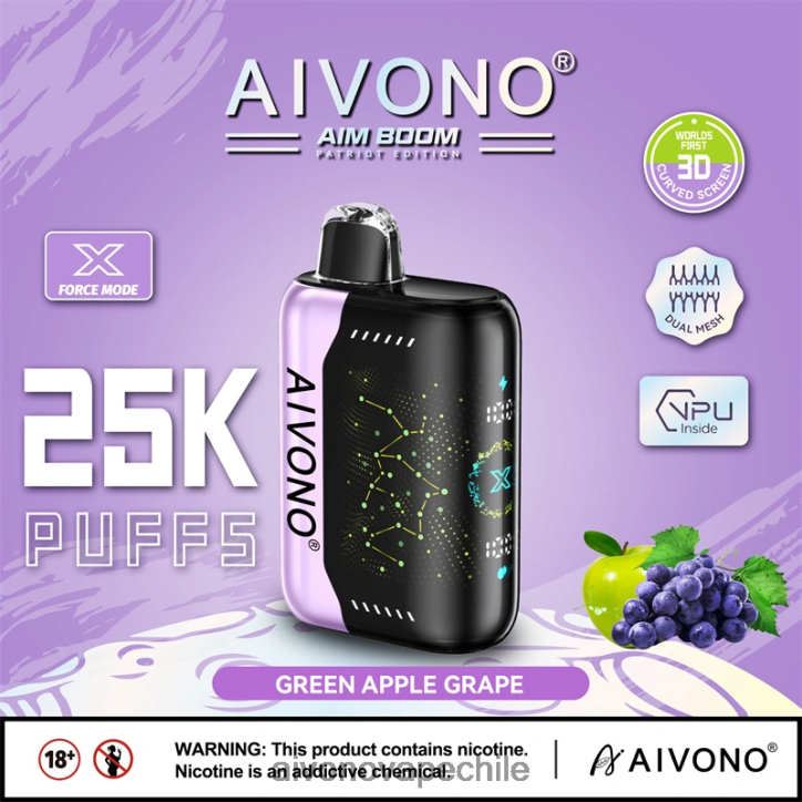 Aivono AIM BOOM 25000 uva manzana verde 46VJ0346 - Aivono Vape Chile