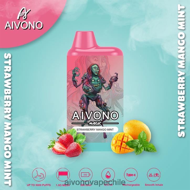 Aivono AIM MAGIC cigarrillo de caja de 5800 bocas fresa mango menta 46VJ097 - Aivono Vape Chile
