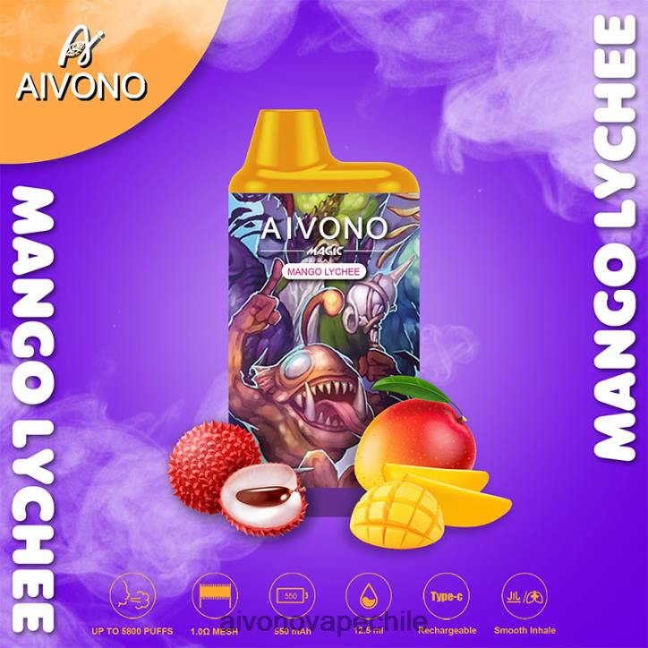 Aivono AIM MAGIC cigarrillo de caja de 5800 bocas lichi de mango 46VJ098 - Aivono Chile