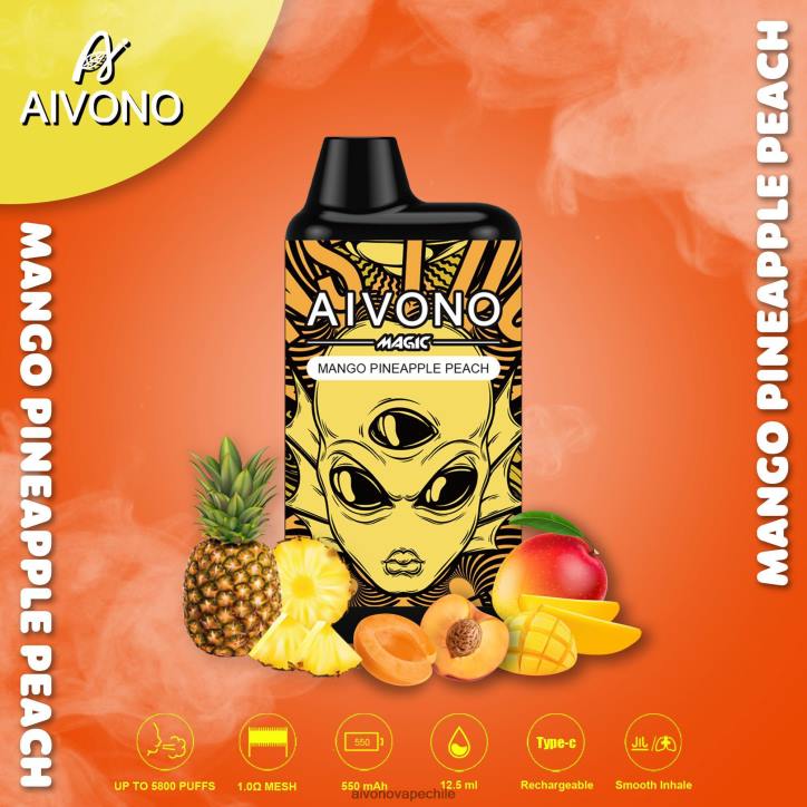 Aivono AIM MAGIC cigarrillo de caja de 5800 bocas mango piña durazno 46VJ088 - Aivono Vape Chile