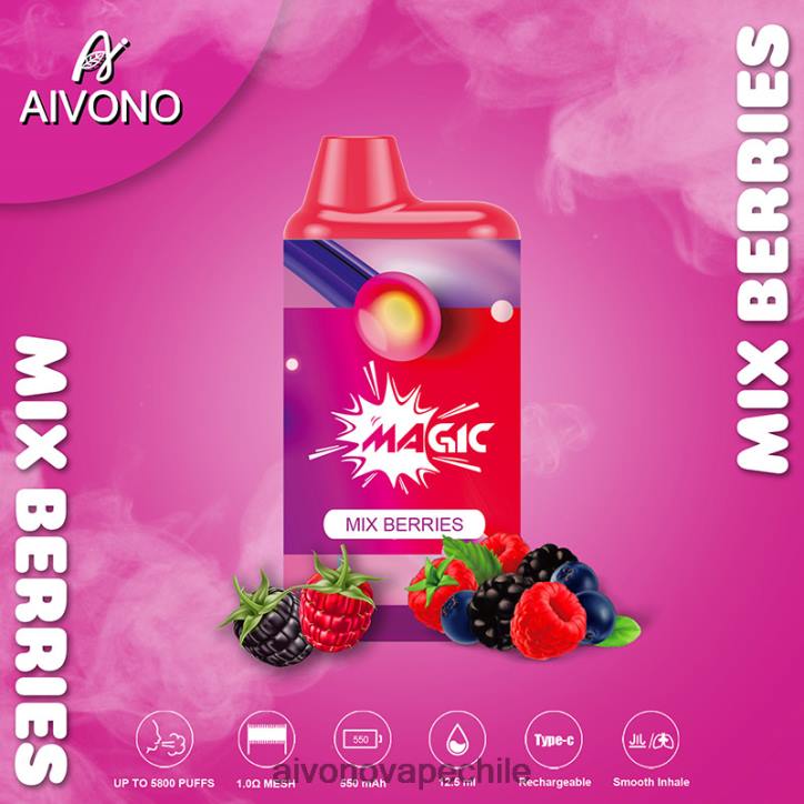Aivono AIM MAGIC cigarrillo de caja de 5800 bocas mezclar bayas 46VJ0100 - Aivono Vape Chile