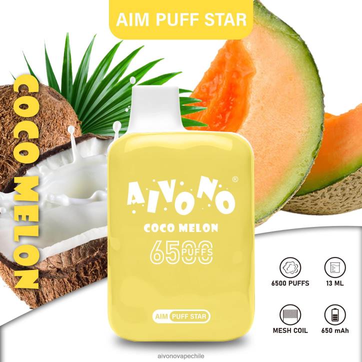 Aivono AIM PUFF STAR 6500 cocomelón 46VJ0297 - Aivono Vape