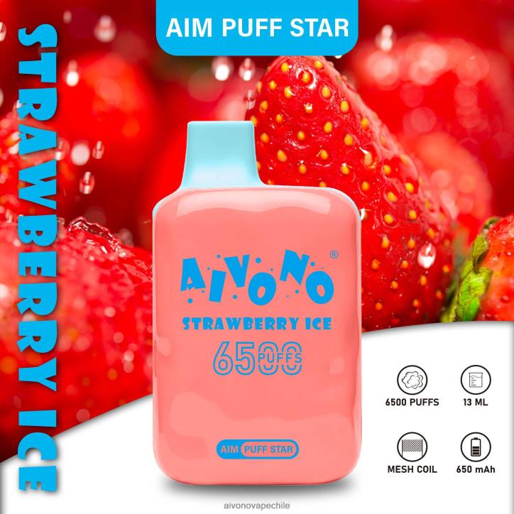 Aivono AIM PUFF STAR 6500 hielo de fresa 46VJ0288 - Aivono Vape