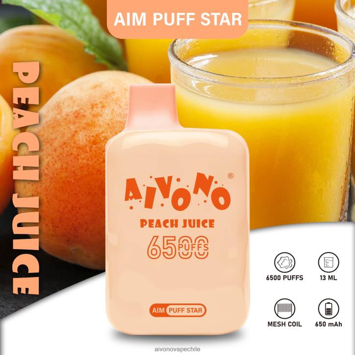 Aivono AIM PUFF STAR 6500 jugo de durazno 46VJ0289 - Aivono Vape Chile