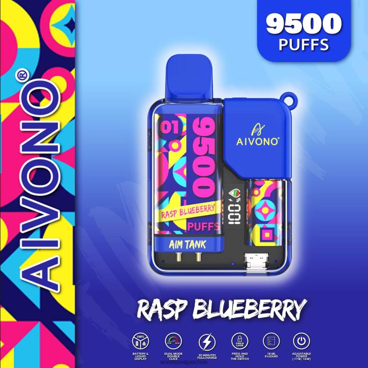 Aivono AIM TANK 9500 frambuesa arándano 46VJ033 - Aivono Vape