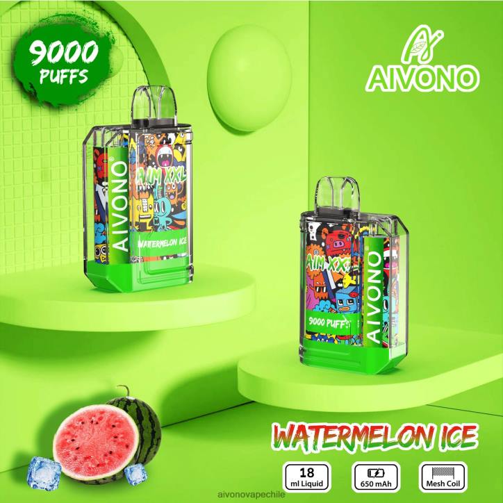 Aivono AIM XXL 9000 pegatina boca transparente hielo de sandia 46VJ048 - Aivono Vape