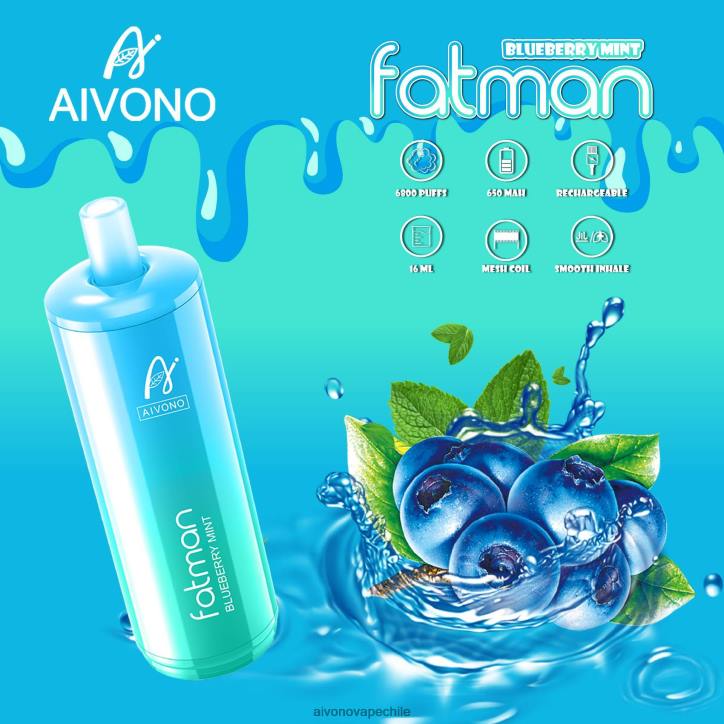 Aivono FATMAN 6800 menta de arándanos 46VJ022 - Aivono Vape Chile