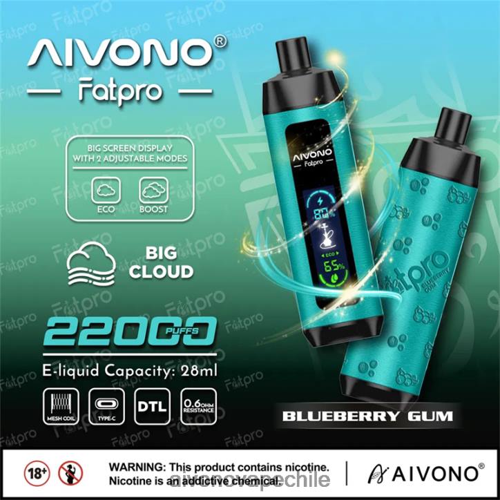 Aivono Fatpro 22000 chicle de arándanos 46VJ09 - Aivono Vape