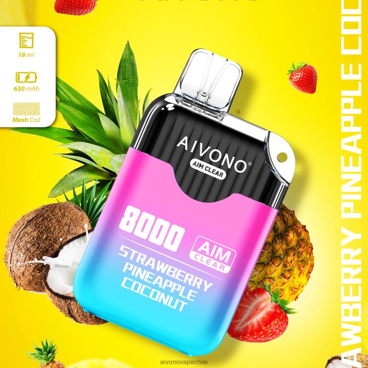 Aivono AIM CLEAR 8000 fresa piña coco 46VJ0207 - Aivono Vape