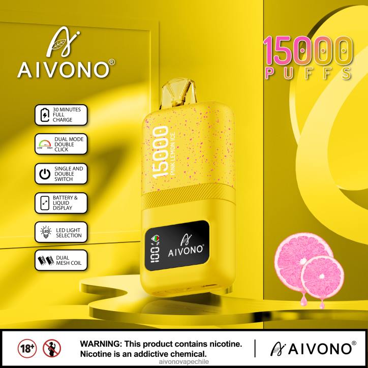 Aivono AIM magic 15000 hielo de limon rosa 46VJ061 - Aivono Vape Chile