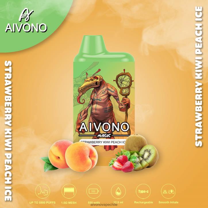 Aivono AIM MAGIC cigarrillo de caja de 5800 bocas fresa kiwi melocotón hielo 46VJ096 - Aivono Vape