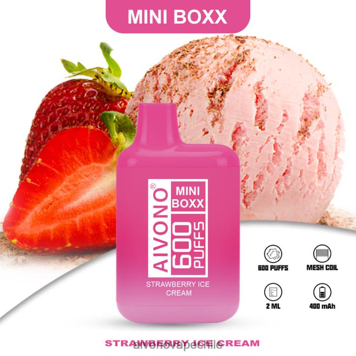 Aivono AIM MINI BOXX 600 helado de fresa 46VJ0232 - Aivono Vape Chile
