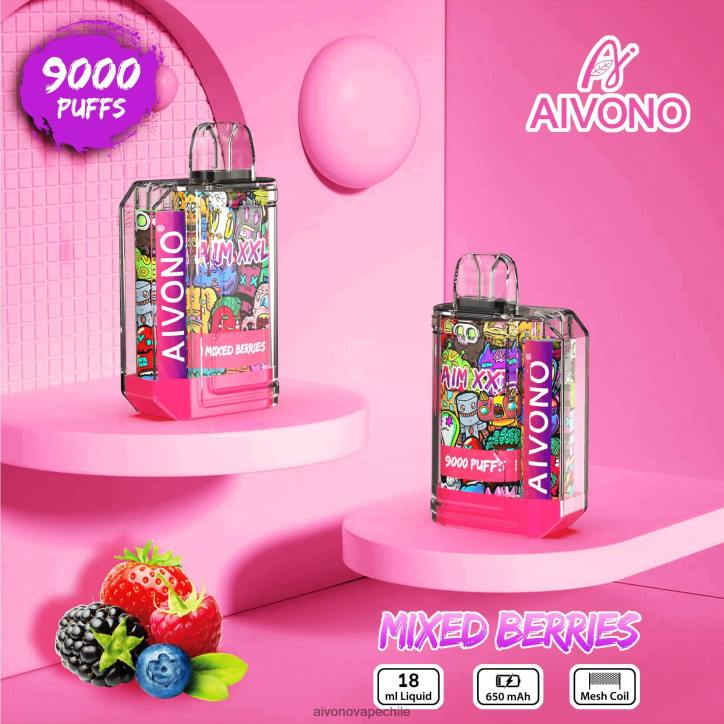 Aivono AIM XXL 9000 pegatina boca transparente bayas mixtas 46VJ051 - Aivono Vape
