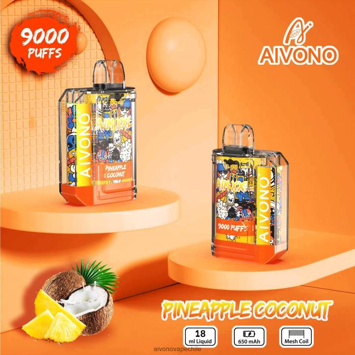 Aivono AIM XXL 9000 pegatina boca transparente coco piña 46VJ052 - Aivono Vape Chile